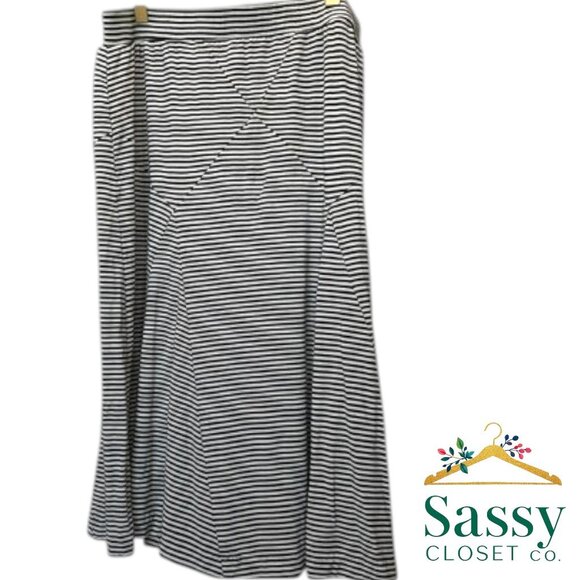 PHILOSOPHY Midi Skirt – Striped Pull-On Waist, Sz 0X, EUC - Picture 1 of 7